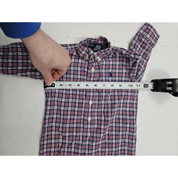 ralph lauren baby boy 9 months romper Long Sleeve Logo Red Plaid - Picture 2 of 6